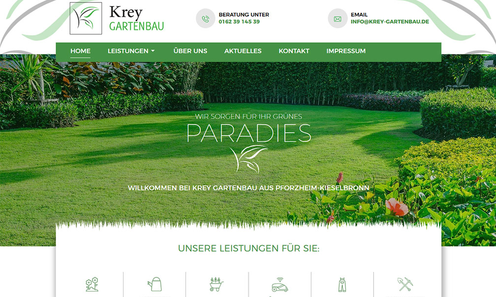 Krey Gartenbau Website