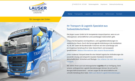 Lauser Transporte Webdesign