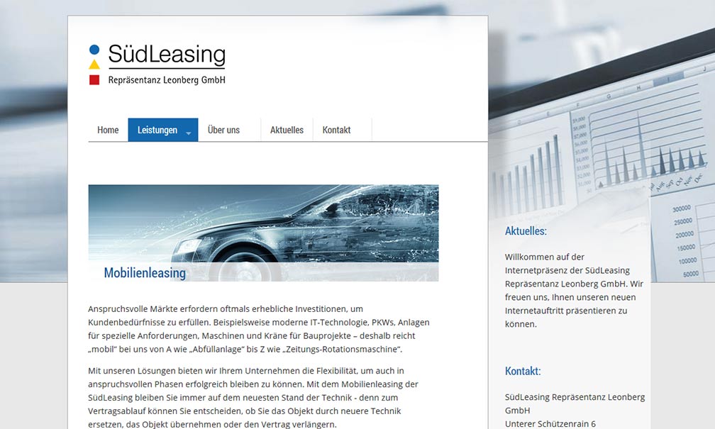 SüdLeasing Leonberg Website